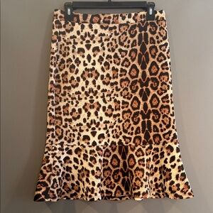 Faith and Joy Leopard Print Pencil Skirt in Brown and Black